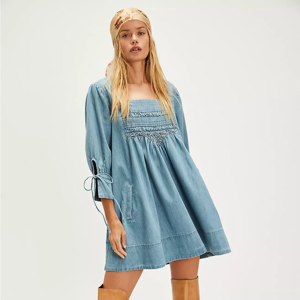 NWT Free People Sonora Denim Mini Dress